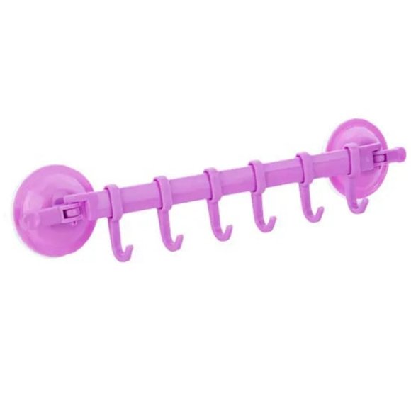 Adjustable 6 in1 bathroom plastic corner hooks Suction Cup Towel Bar,CornerTowel - Picture 8 of 12